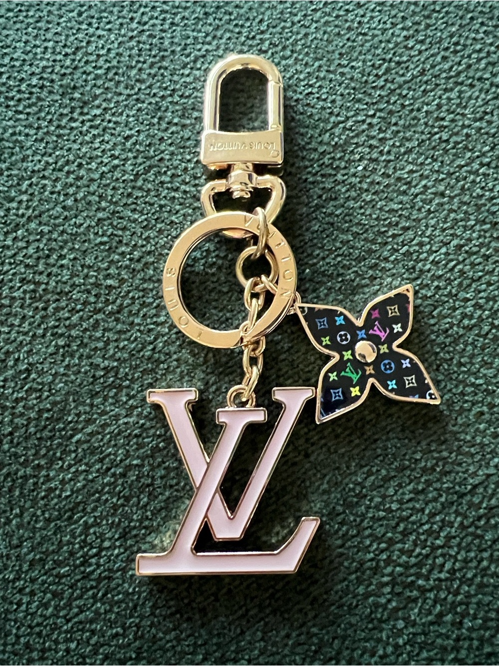 non brand Pink LV Logo Key Charm